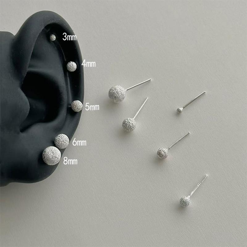 小豆豆迷你防过敏磨砂耳环