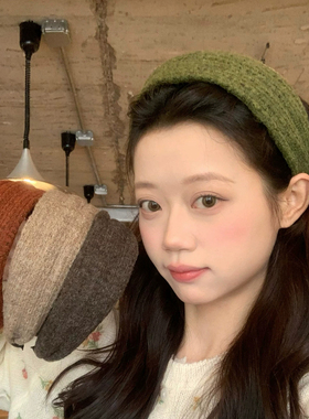 软糯纯色针织宽边发箍女2026新款