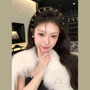 Lastkiss黑色水钻齿梳发箍女高颅顶头箍2026新款带齿防滑轻奢发饰