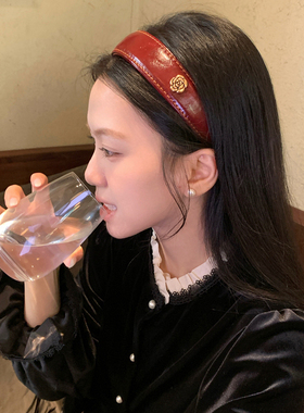 Lastkiss 山茶花红色发箍女千金感高级日常外戴防滑气质新年发饰