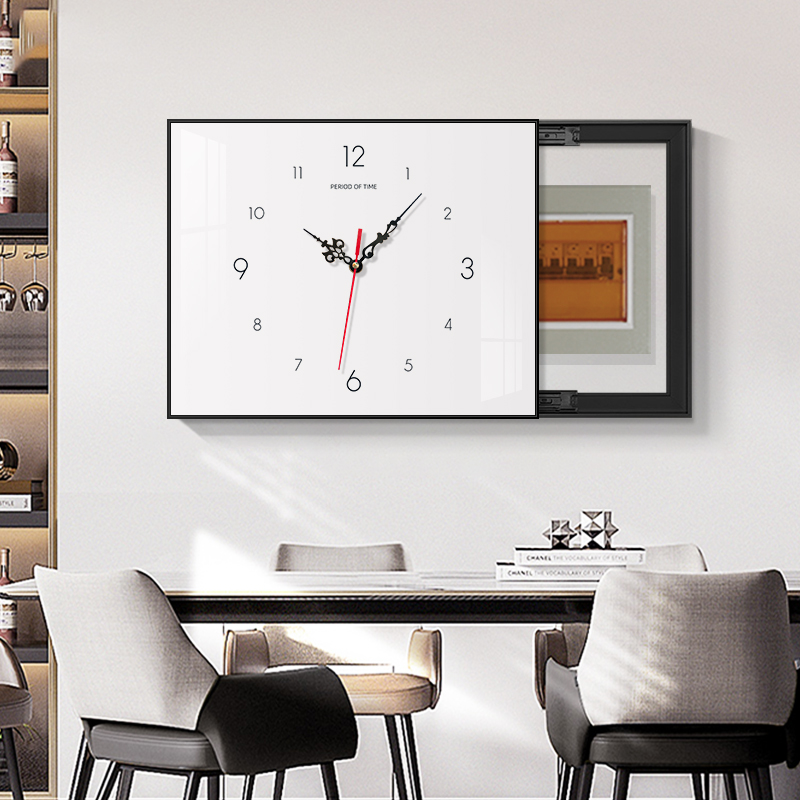 电表箱装饰画带钟表遮挡箱配电箱挂画免打孔多媒体讯号箱总开关