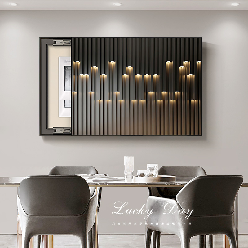 现代轻奢电表箱装饰画免打孔配电箱电闸盒电源总开关新款遮挡壁画