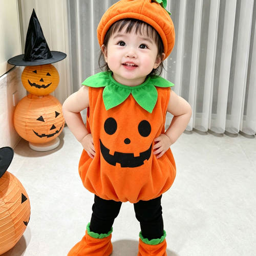 万圣节cosplay服饰儿童南瓜服幼儿园男女童搞怪装扮衣服拍照道具