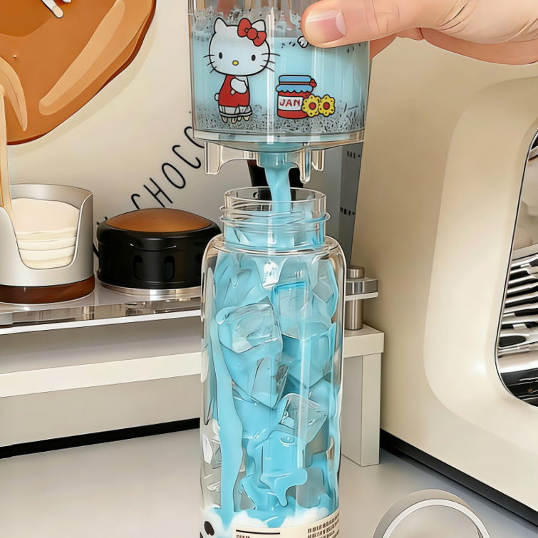 米菲兔飘逸杯按压弹簧式一键过滤泡茶壶茶水分离壶家用透明PC内胆