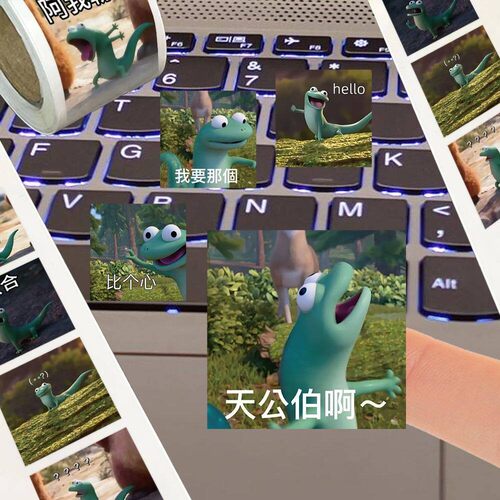 蜥蜴汤姆2000贴爆款狸想世界表情包卷卷贴纸恶搞沙雕梗图卡通贴画