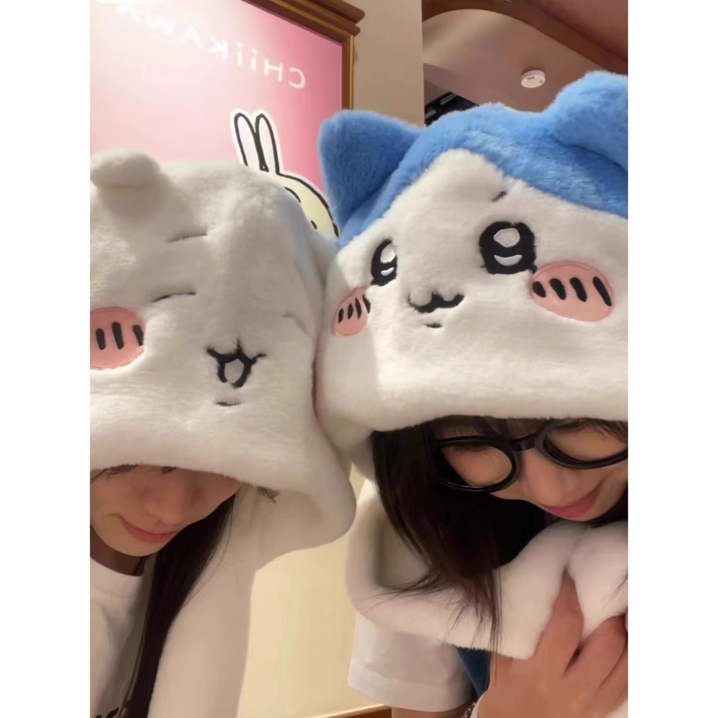 新款ckw秋冬款保暖围巾手套三合一帽子乌萨奇小八吉伊可爱围巾帽