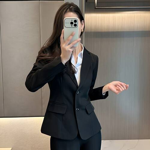 黑色西装外套女职业正装2