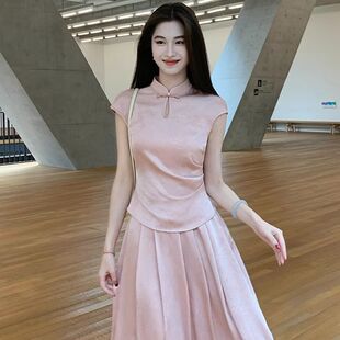 新款 新中式 2025夏季 国风套装 显瘦轻奢上衣半身长裙两件套 女爆款