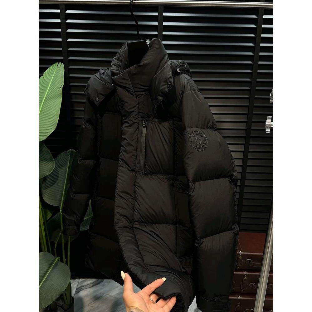 25F76冬季男士高品质欧货中长款时尚休闲羽绒服帽子可拆卸高品质