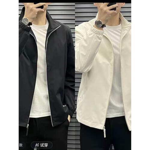 男士春季商务欧货潮流韩版帅气时尚立领简约夹克外套休闲百搭6509