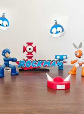 洛克人 rockman megaman 立体字体 立牌 铭牌 标志 摆件