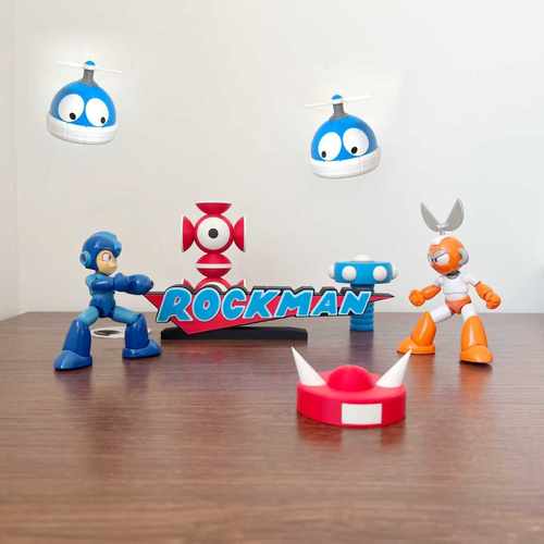 洛克人 rockman megaman 立体字体 立牌 铭牌 标志 摆件