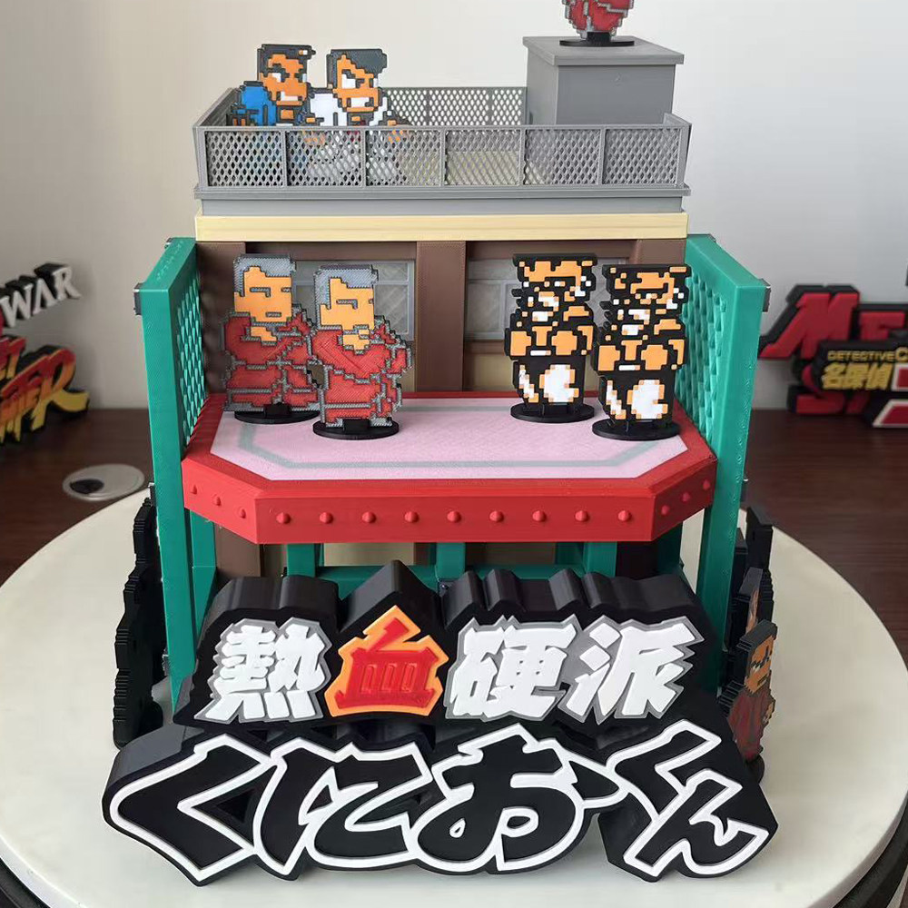 热血进行曲 大乱斗 场景 微缩场景 场景模型 街景楼房模型