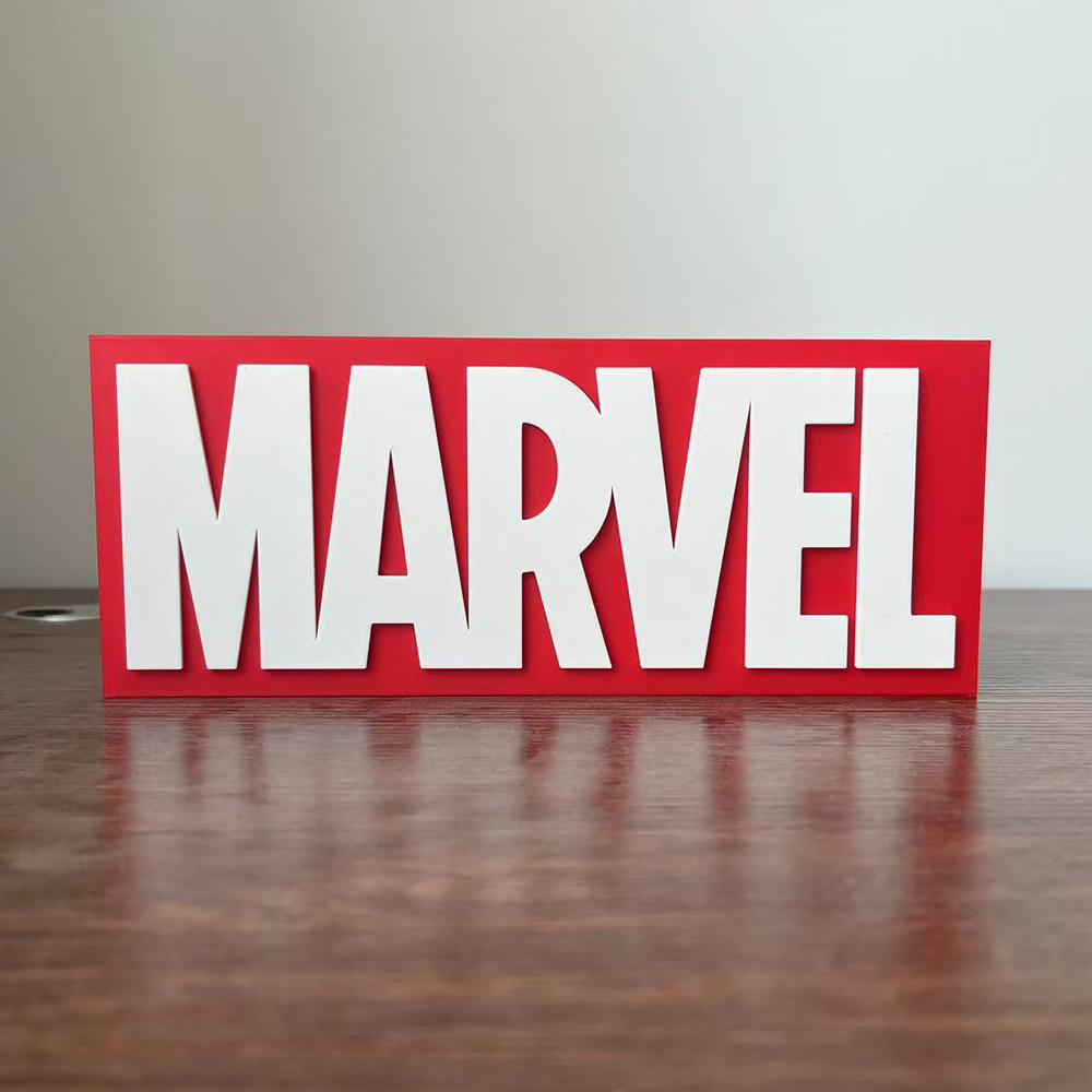 漫威 MARVEL Logo 立体字体 立牌 铭牌 标志 摆件