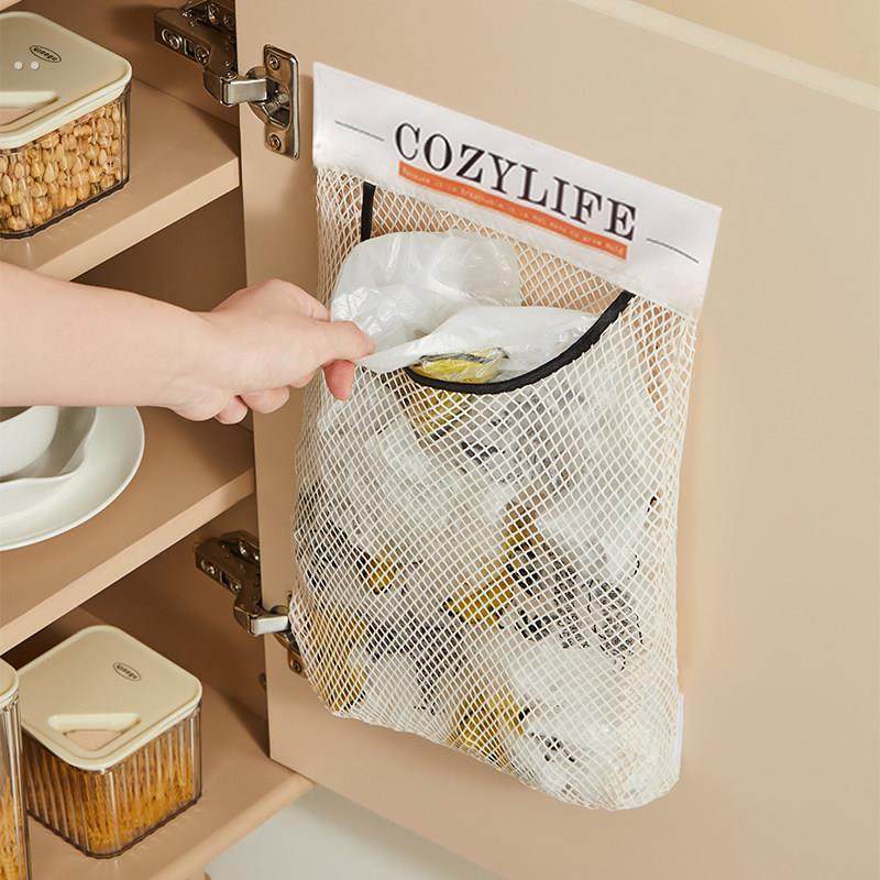 垃圾袋收纳神器厨房塑料袋魔术贴网兜墙壁挂式柜门装方便袋网袋子,收纳整理,垃圾袋收纳盒/袋,淘宝优惠券,粉丝福利购,淘宝优惠卷
