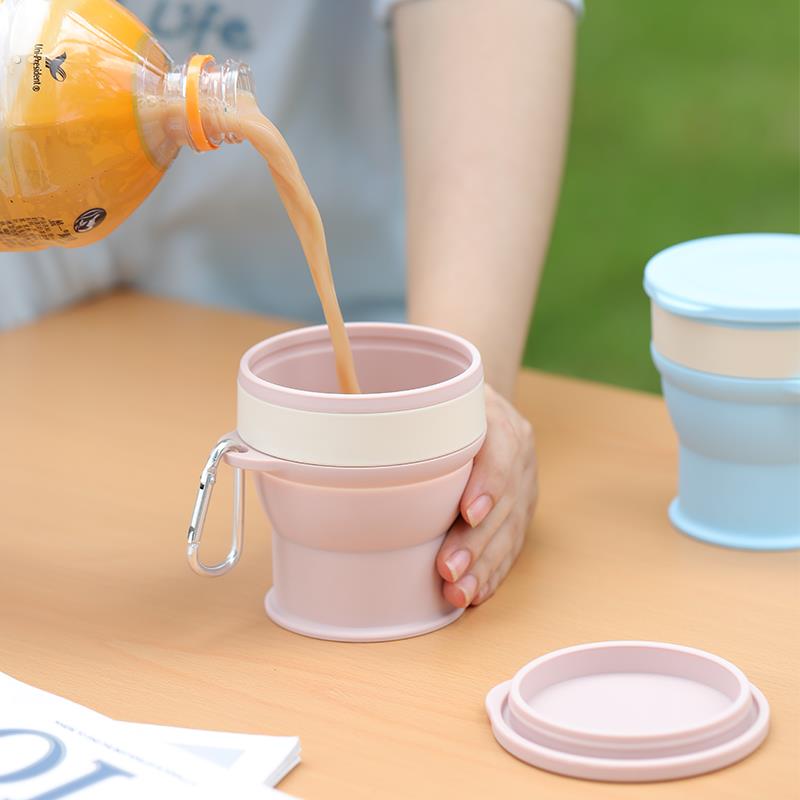 折叠水杯旅行便携酒店刷牙杯户外露营压缩杯可伸缩硅胶杯子