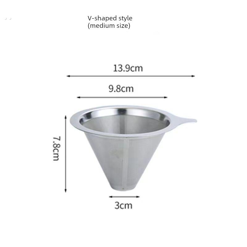 304不锈钢咖啡过滤器1200目手冲咖啡过滤漏斗双层免滤纸茗茶滤网