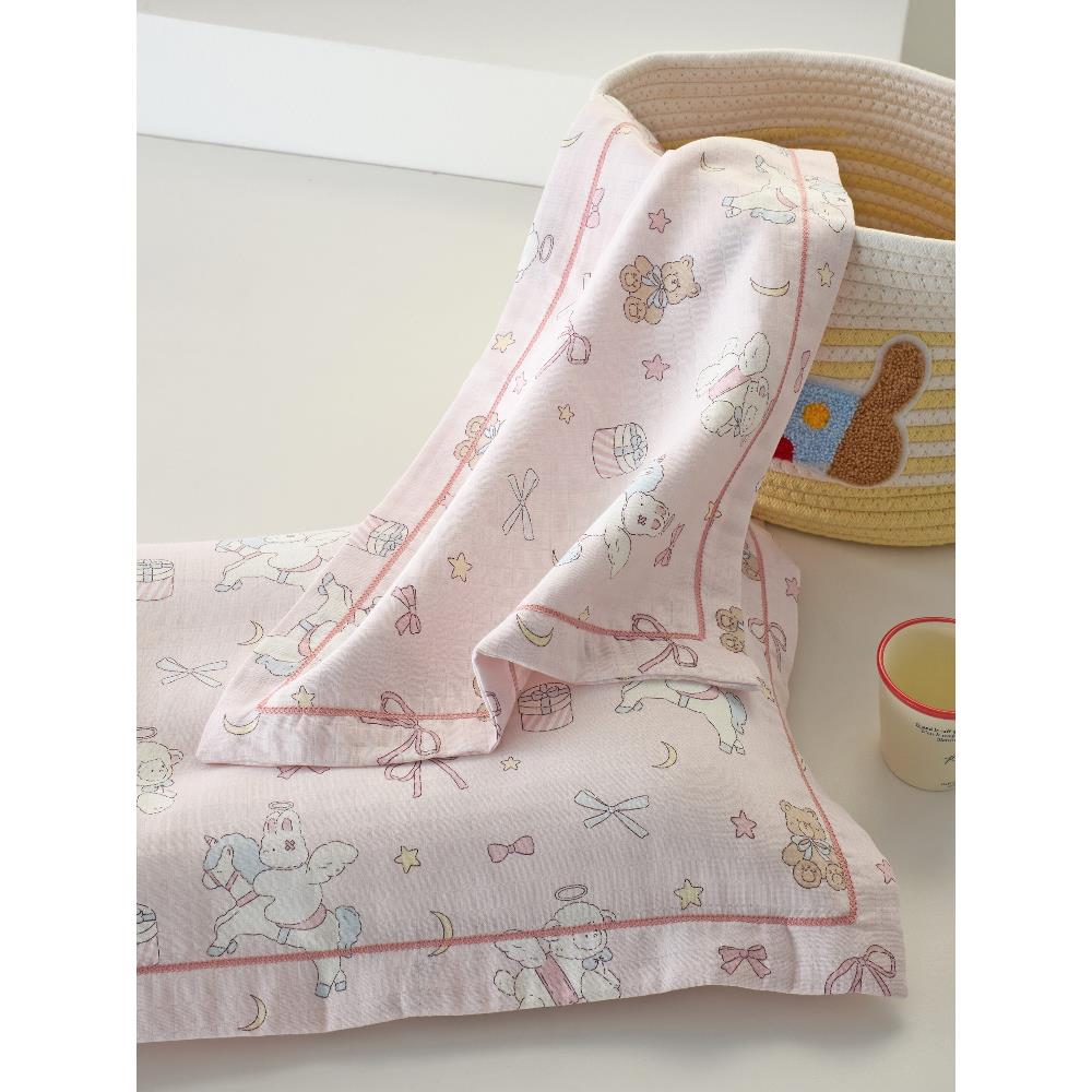 可爱卡通儿童枕套单纯棉纱乳胶枕套30X50婴儿枕套40X60