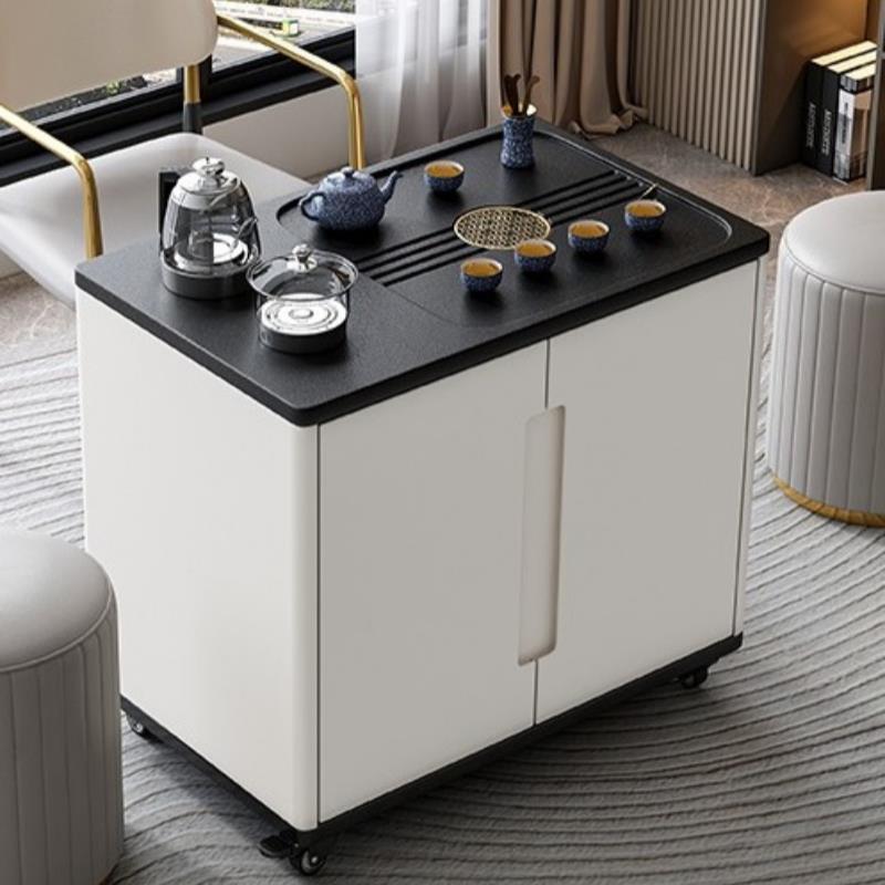 可移动茶桌家用茶几泡茶台小型茶台旋转边柜多功能一体烧水壶茶车