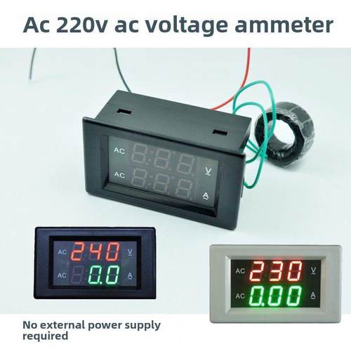 AC三相500V 220v数显交流电压表电流表 LED数字双显表头 家用50A