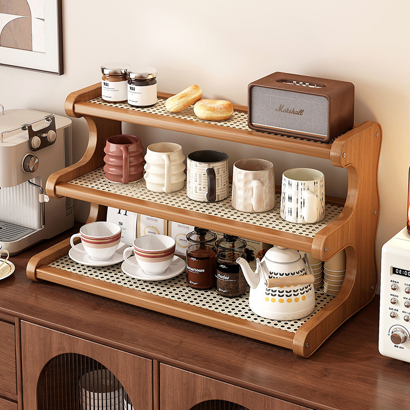 中式紫砂壶茶杯架收纳置物架