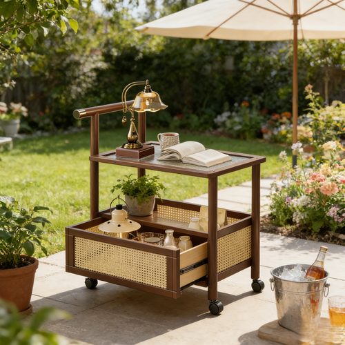 可移动多层沙发边几小推车