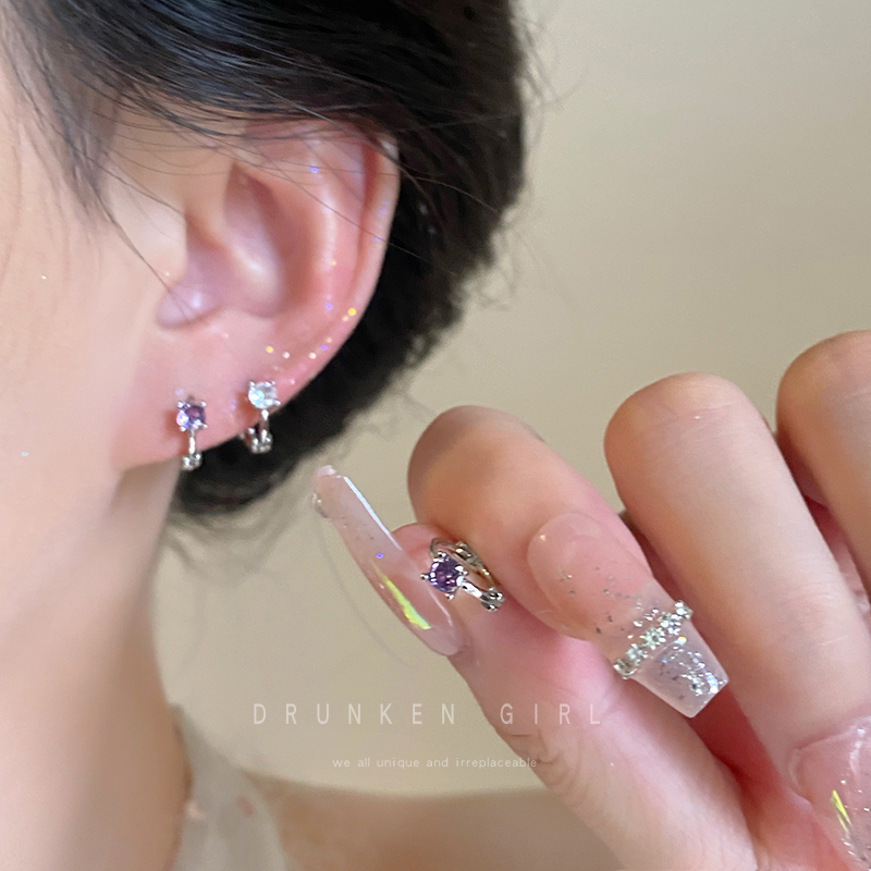 多巴胺彩钻小耳扣女精致小巧