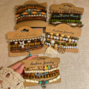 波西米亚椰壳多层手串女秋冬复古新中式 叠戴手链高颜值学生党手饰