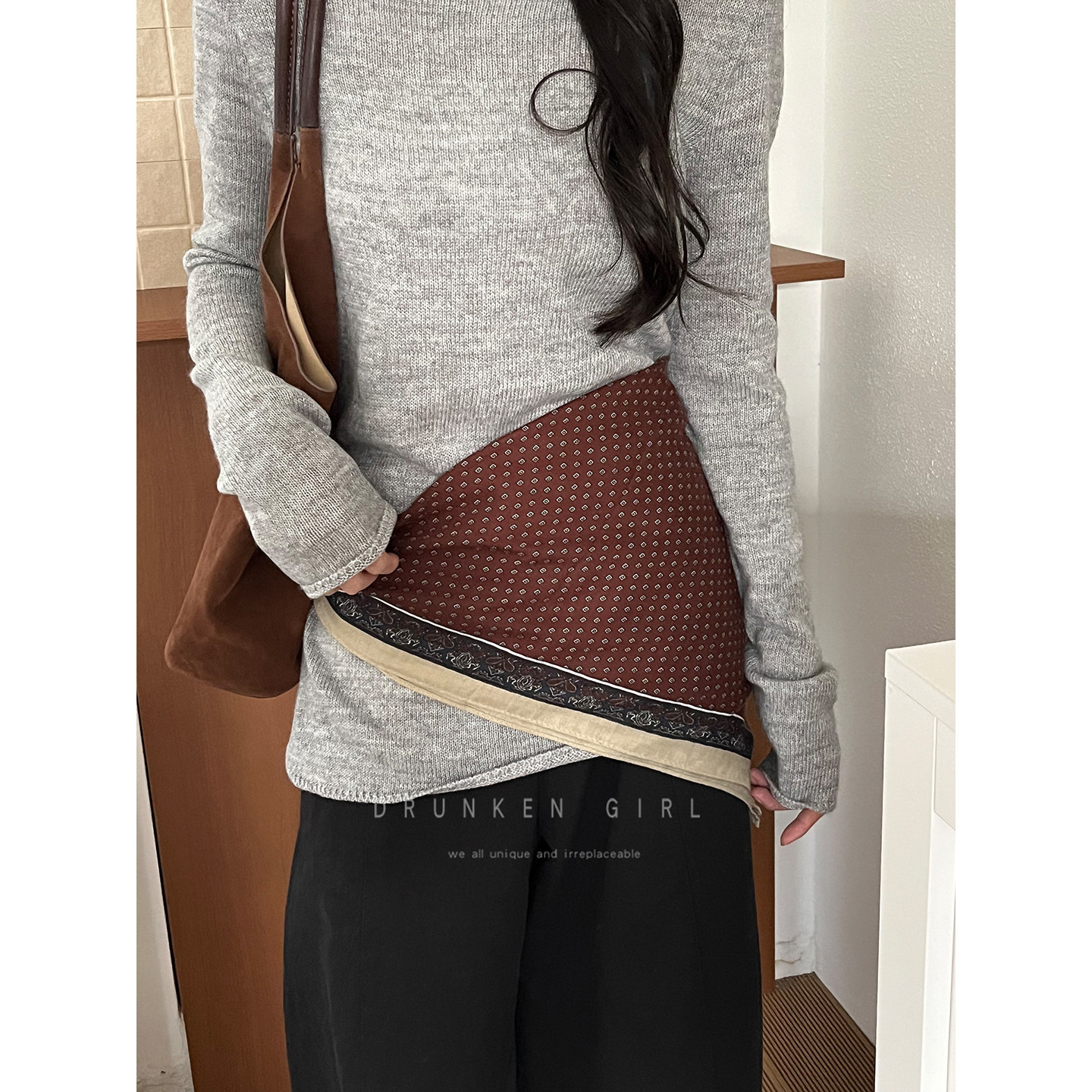 复古腰果花小方丝巾女韩系领巾