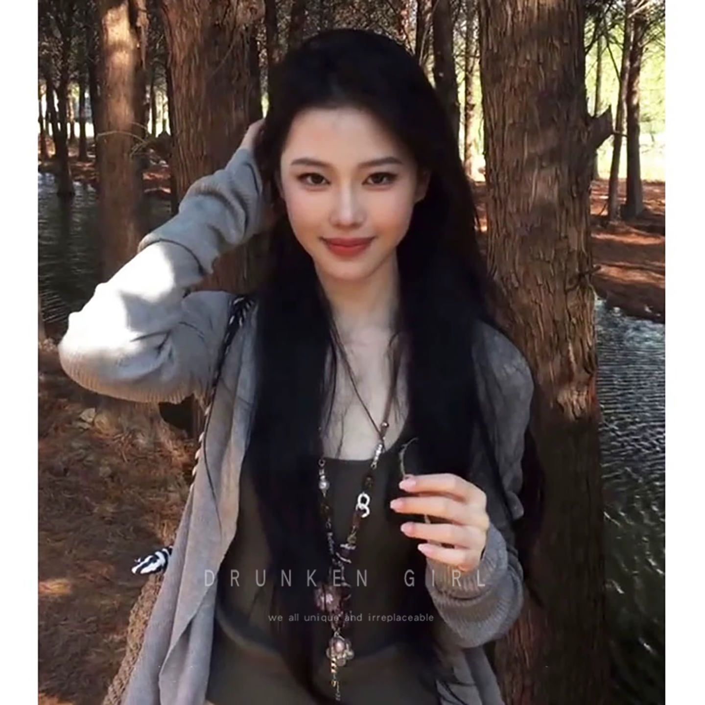 新中式花朵流苏串珠项链女
