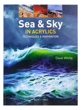 现货 Sea & Sky in Acrylics 丙烯绘画的海和天空 丙烯酸水彩画 用简单有效的技术 英文原版