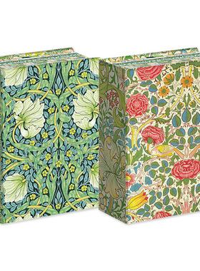 现货William Morris100postcards威廉莫里斯月季英文原版进口正版布料图案植物花纹设计图案礼品书明信片艺术画册书两款封面随机发