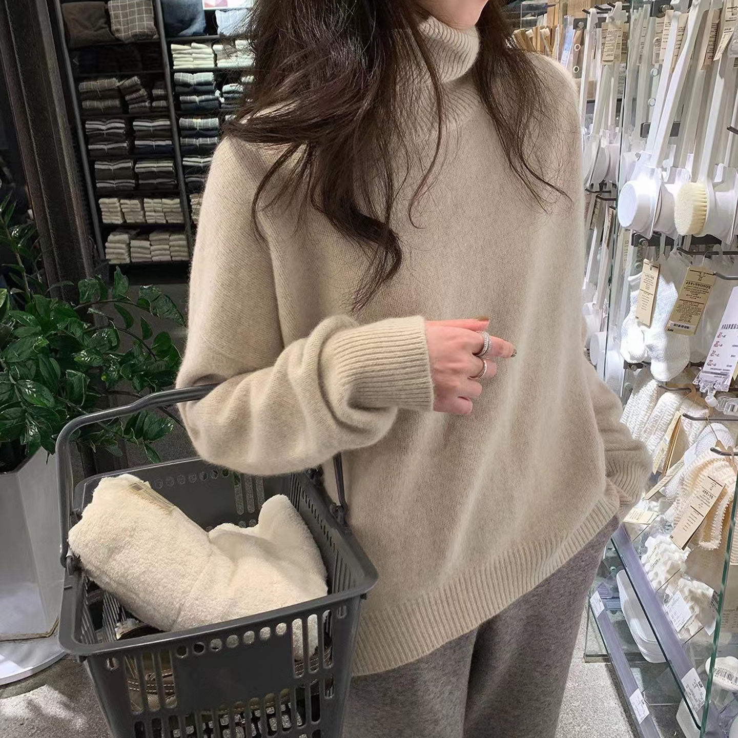 超柔高领加厚长袖羊绒衫女上衣