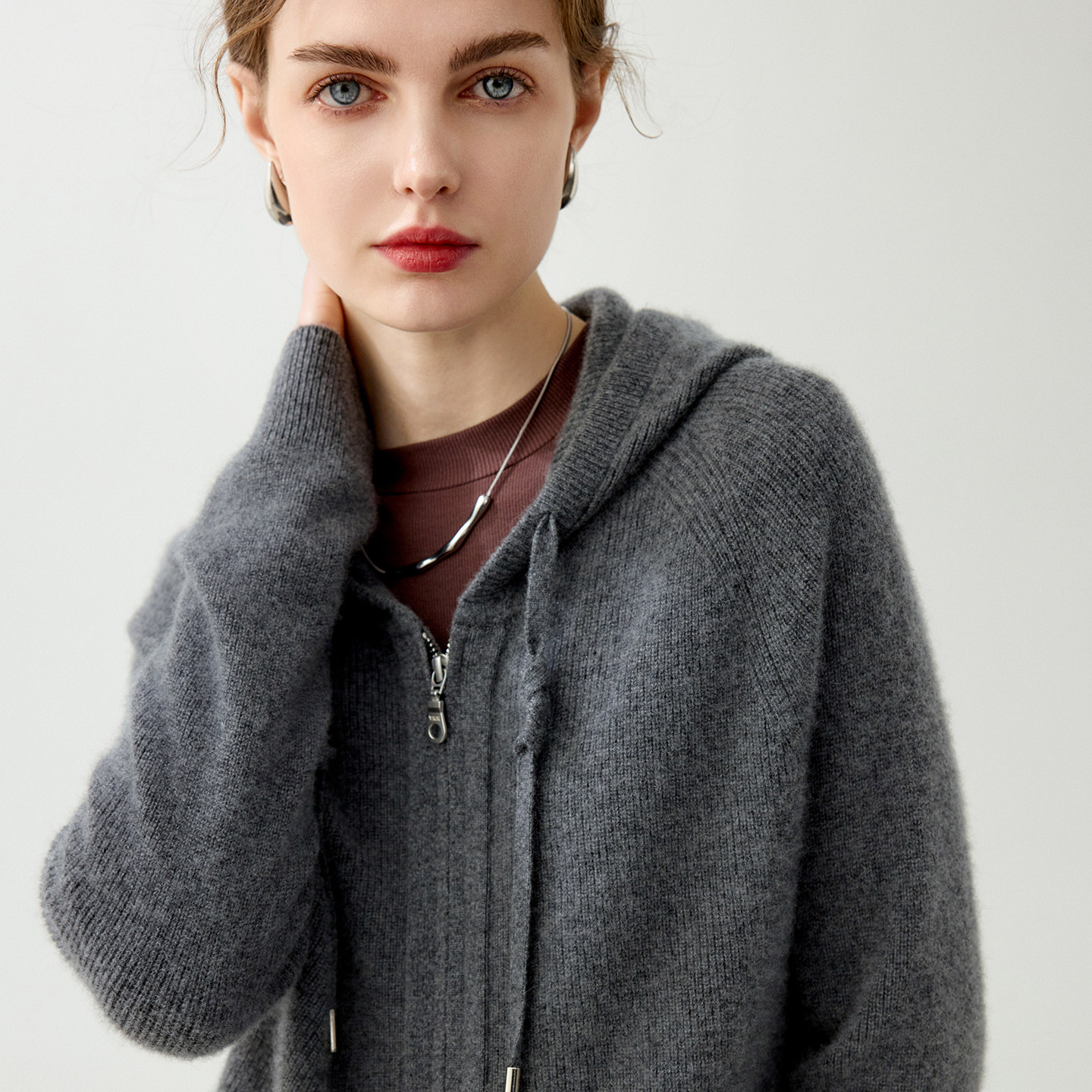 连帽拉链100纯山羊绒开衫女慵懒加厚宽松高端休闲针织衫毛衣外套,女装/女士精品,羊绒衫,淘宝优惠券,粉丝福利购,淘宝优惠卷