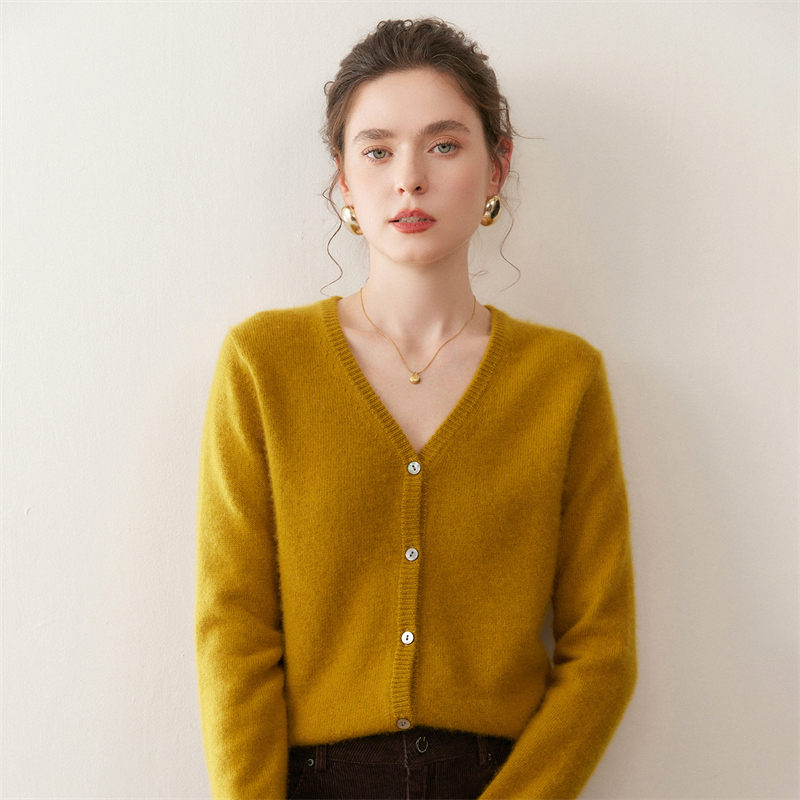 2025秋冬新款V领羊绒开衫