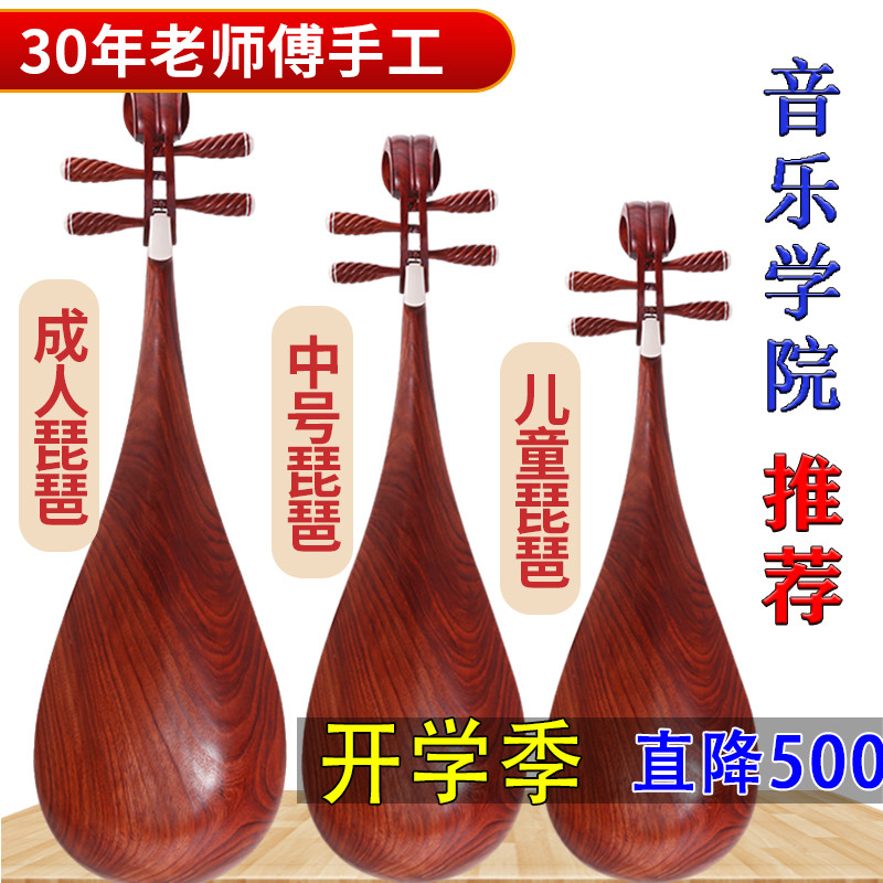 琵琶乐器初学者入门儿童成人小琵琶琴红木花梨木专业教学琵笆乐器