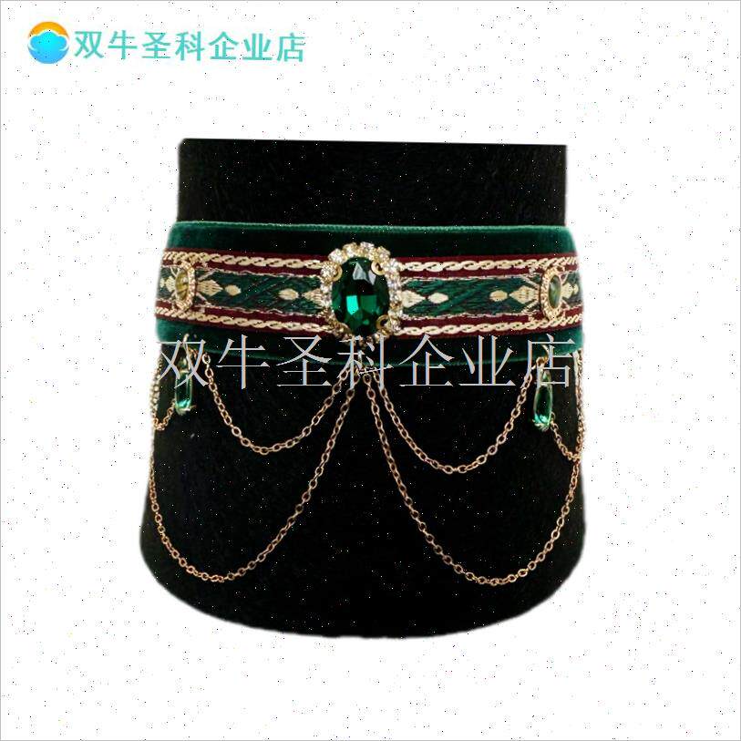 猫咪项圈宠物饰品好看q项圈挂饰猫猫脖套埃及阿比猫高贵流苏宝石.