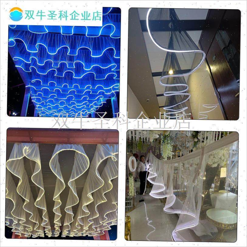 发光吊顶纱幔LEDn防水灯条户外露营餐厅景点氛围婚礼天花板装饰.