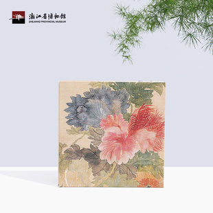 【浙江省博物馆】闽中名花四帧屏一路青莲精装方型笔记本子记事本