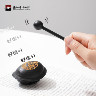 【浙江省博物馆】富得贵文创敲好运木鱼摆件桌面摆件创意趣味玩具