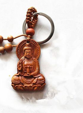 天然真桃木精雕观音菩萨