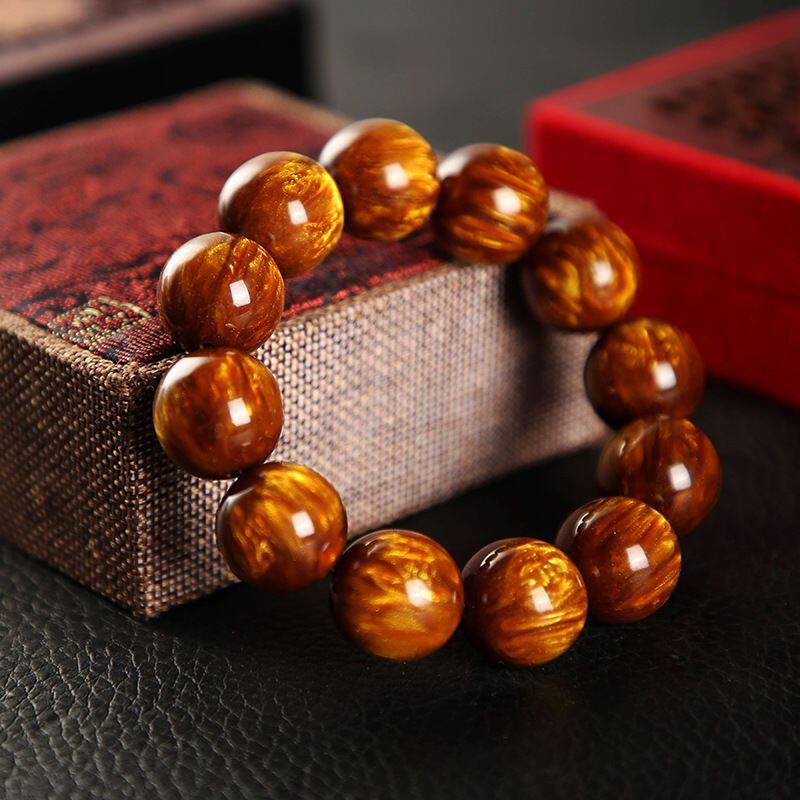 合成金丝海柳手串单圈手链男女款民族风佛珠念珠圆珠情侣饰品文玩