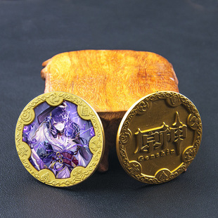 原神周边3D变幻立体珍藏纪念币安柏雷电将军刻晴优菈托马学生书签