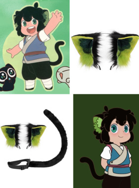 罗小黑cos猫耳耳朵尾巴 cosplay猫咪发箍 罗小黑战记2周边头饰