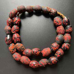 尼泊尔老琉璃散珠项链蓝色桶珠手链佛珠串diy配饰星月菩提佛牌链u