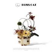 新中式 复古陶瓷小花瓶插花酒店售楼处茶几洽谈桌花艺设计感小桌花