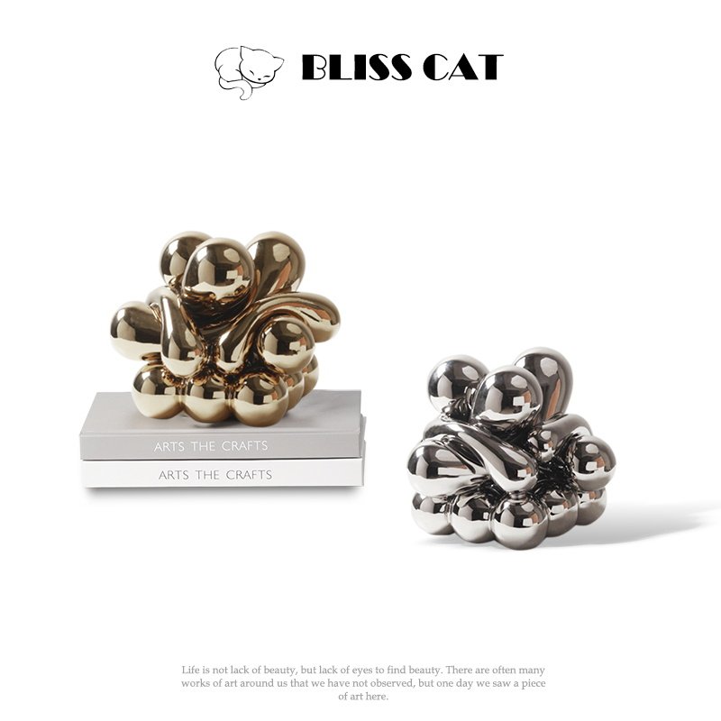 现代轻奢几何堆叠银色陶瓷摆件样板房客厅书柜玄关摆柜雕塑装饰品,家居饰品,装饰摆件,淘宝优惠券,粉丝福利购,淘宝优惠卷