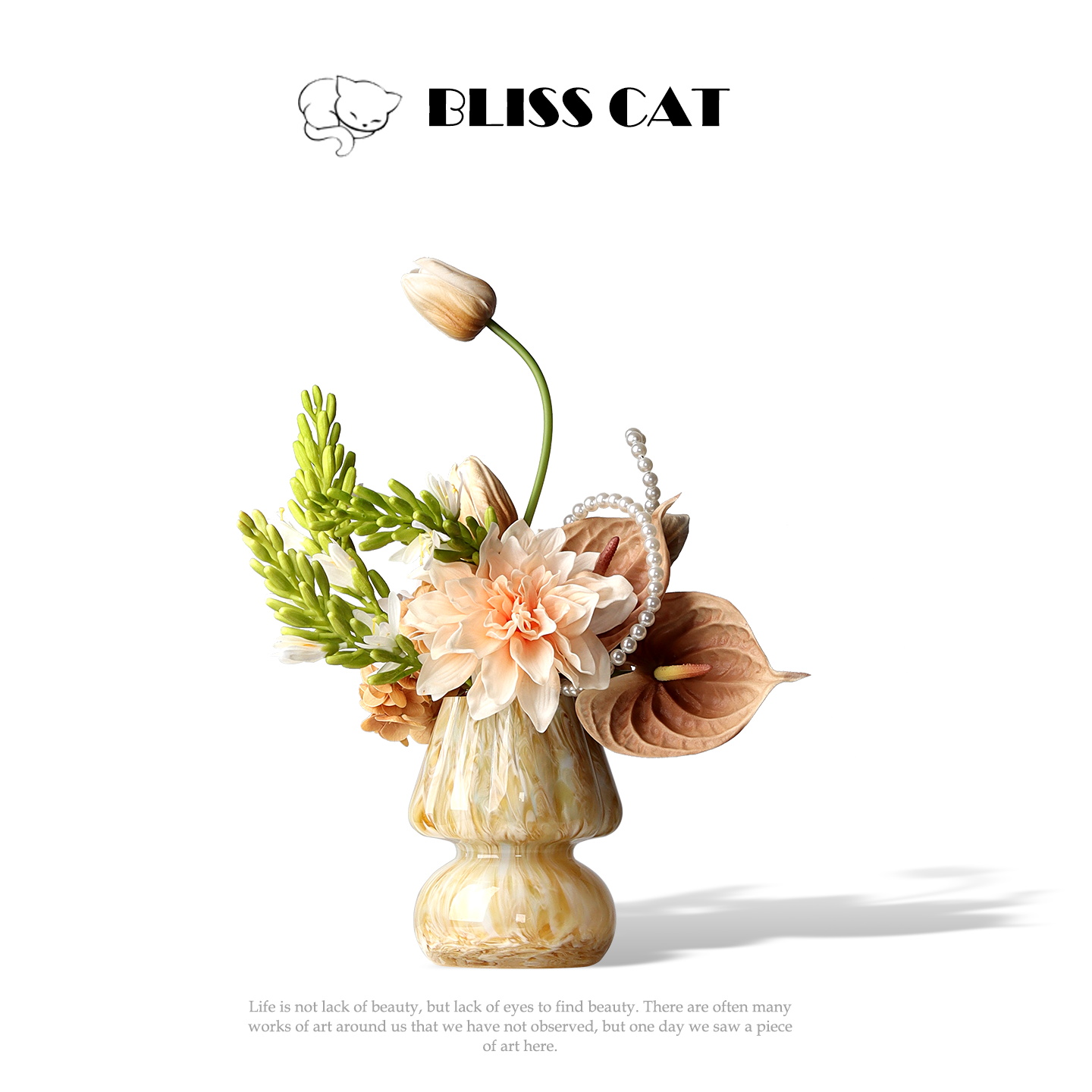 简约时尚玻璃花瓶插花架空层酒店客厅茶几玄关花艺软装花器装饰品