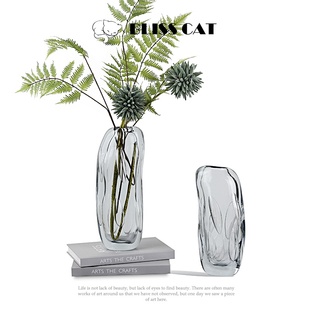 家居客厅餐厅插画花器 样板间软装 创意时尚 现代简约透明玻璃花瓶