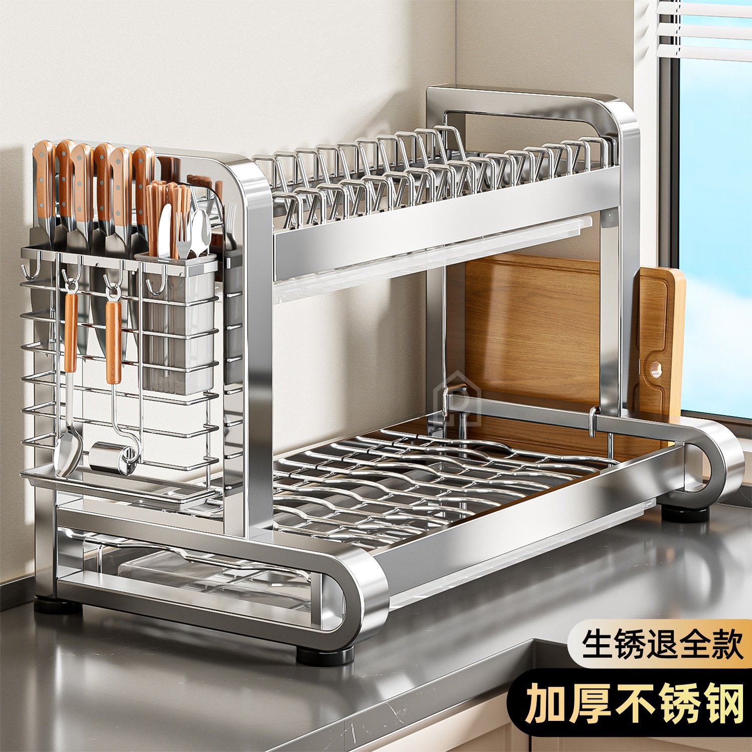 不锈钢厨房碗架多功能放碗碟架子碗筷沥水架碗盘收纳架碗柜收纳盒,厨房/烹饪用具,碗架,淘宝优惠券,粉丝福利购,淘宝优惠卷